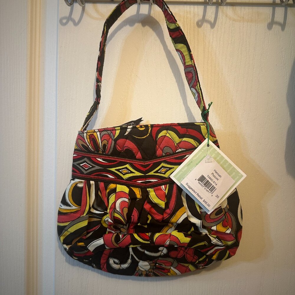 Vera Bradley Puccini Hannah Small Single Strap Pleated Cotton Shoulder Bag NWT